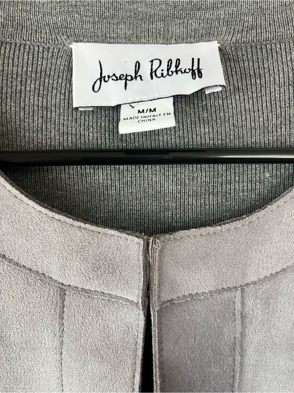 Joseph Ribkoff Gray Faux Suede Lace-Up Jacket Cardigan Women’s Medium - Picture 8 of 11